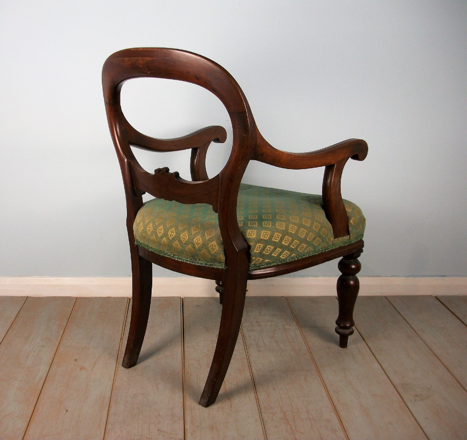 	19th Century Mahogany Balloon Back Desk Chair